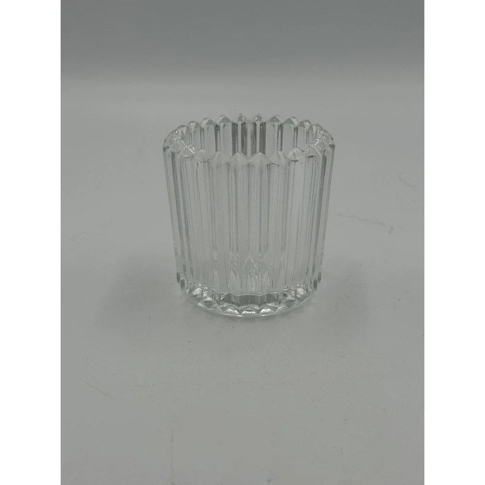 Ribbed Crystal Candle Holder 2.75